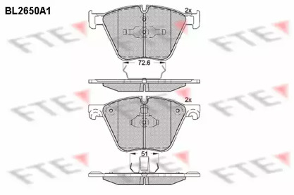 Комплект тормозных колодок (FTE: BL2650A1)