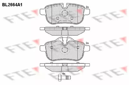 Комплект тормозных колодок (FTE: BL2664A1)