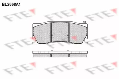 Комплект тормозных колодок (FTE: BL2668A1)