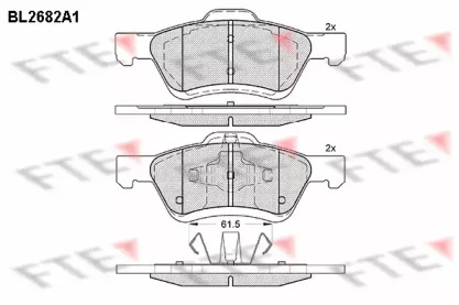 Комплект тормозных колодок (FTE: BL2682A1)