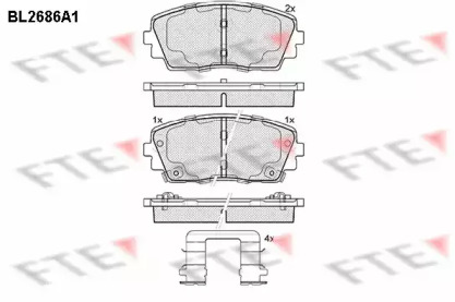 Комплект тормозных колодок (FTE: BL2686A1)