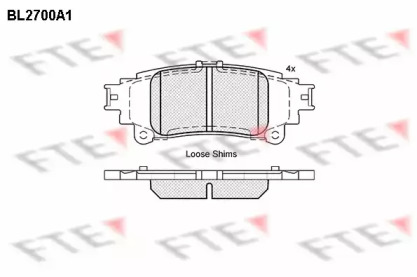 Комплект тормозных колодок (FTE: BL2700A1)