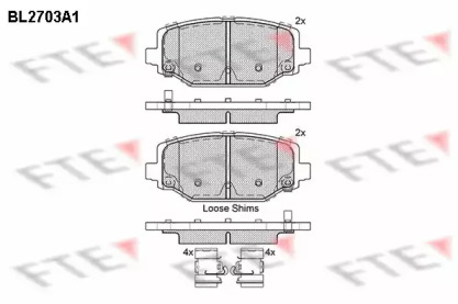 Комплект тормозных колодок (FTE: BL2703A1)