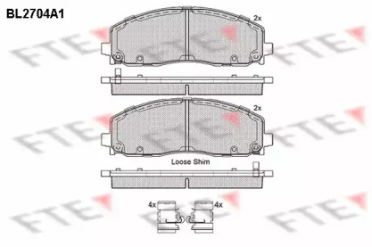 Комплект тормозных колодок (FTE: BL2704A1)