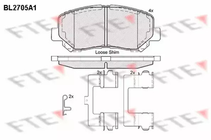 Комплект тормозных колодок (FTE: BL2705A1)