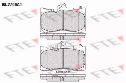 Комплект тормозных колодок (FTE: BL2709A1)