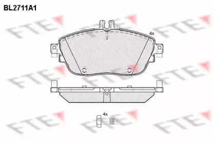 Комплект тормозных колодок (FTE: BL2711A1)