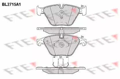 Комплект тормозных колодок (FTE: BL2715A1)