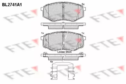 Комплект тормозных колодок (FTE: BL2741A1)