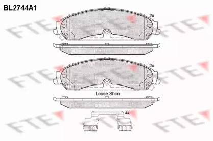 Комплект тормозных колодок (FTE: BL2744A1)