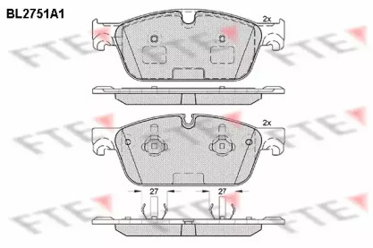 Комплект тормозных колодок (FTE: BL2751A1)