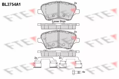 Комплект тормозных колодок (FTE: BL2754A1)