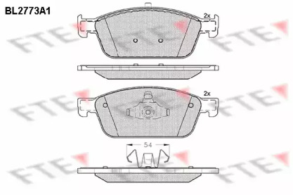 Комплект тормозных колодок (FTE: BL2773A1)