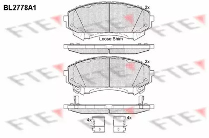 Комплект тормозных колодок (FTE: BL2778A1)