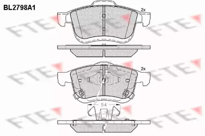 Комплект тормозных колодок (FTE: BL2798A1)