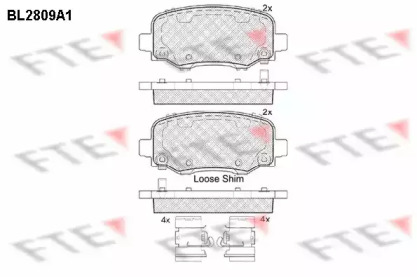 Комплект тормозных колодок (FTE: BL2809A1)