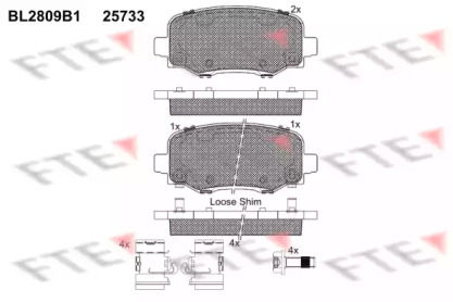 Комплект тормозных колодок (FTE: BL2809B1)