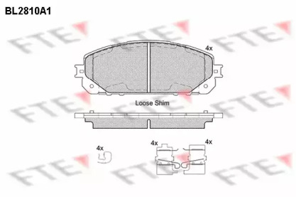 Комплект тормозных колодок (FTE: BL2810A1)