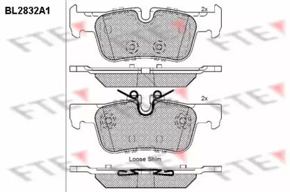 Комплект тормозных колодок (FTE: BL2832A1)