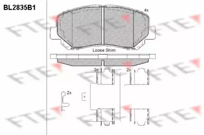 Комплект тормозных колодок (FTE: BL2835B1)