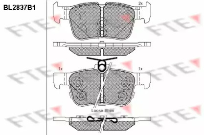 Комплект тормозных колодок (FTE: BL2837B1)