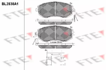 Комплект тормозных колодок (FTE: BL2838A1)