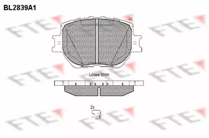 Комплект тормозных колодок (FTE: BL2839A1)