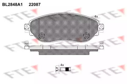 Комплект тормозных колодок (FTE: BL2848A1)