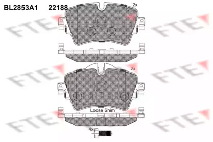 Комплект тормозных колодок (FTE: BL2853A1)