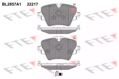 Комплект тормозных колодок (FTE: BL2857A1)