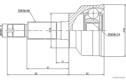 Шарнирный комплект (HERTH+BUSS JAKOPARTS: J28203103)