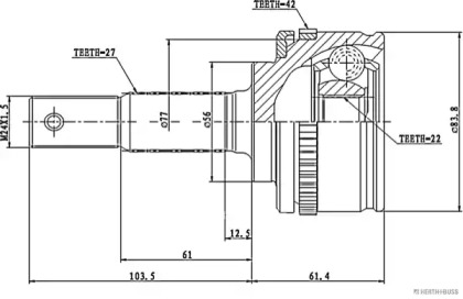Шарнирный комплект (HERTH+BUSS JAKOPARTS: J2821119)