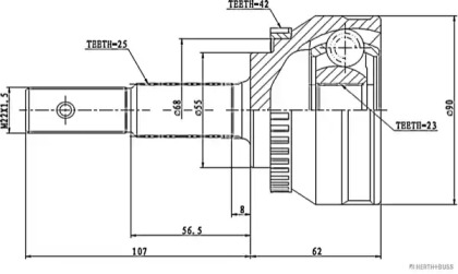 Шарнирный комплект (HERTH+BUSS JAKOPARTS: J2821123)
