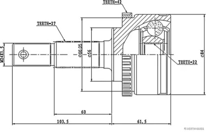 Шарнирный комплект (HERTH+BUSS JAKOPARTS: J2821130)