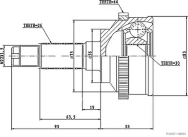 Шарнирный комплект (HERTH+BUSS JAKOPARTS: J2823116)