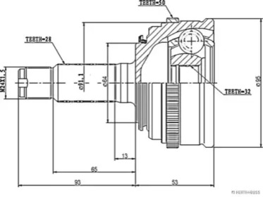 Шарнирный комплект (HERTH+BUSS JAKOPARTS: J2824130)