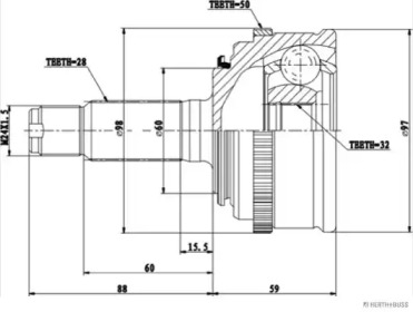 Шарнирный комплект (HERTH+BUSS JAKOPARTS: J2824137)