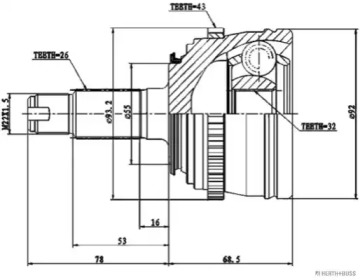 Шарнирный комплект (HERTH+BUSS JAKOPARTS: J2824143)