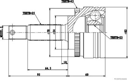 Шарнирный комплект (HERTH+BUSS JAKOPARTS: J2825133)