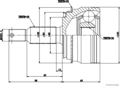 Шарнирный комплект (HERTH+BUSS JAKOPARTS: J2825137)