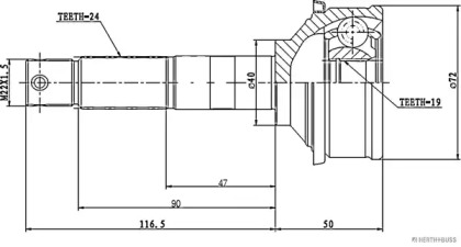 Шарнирный комплект (HERTH+BUSS JAKOPARTS: J2826000)