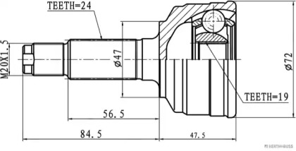 Шарнирный комплект (HERTH+BUSS JAKOPARTS: J2826021)