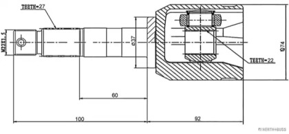 Шарнирный комплект (HERTH+BUSS JAKOPARTS: J2827009)