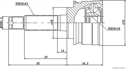 Шарнирный комплект (HERTH+BUSS JAKOPARTS: J2828002)