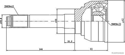 Шарнирный комплект (HERTH+BUSS JAKOPARTS: J2829004)