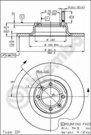 Тормозной диск (BREMBO: 08.2569.10)