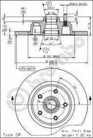 Тормозной диск (BREMBO: 08.4875.10)