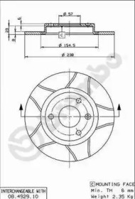 Тормозной диск (BREMBO: 08.4929.75)