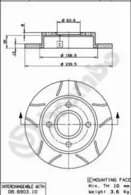 Тормозной диск (BREMBO: 08.6903.75)