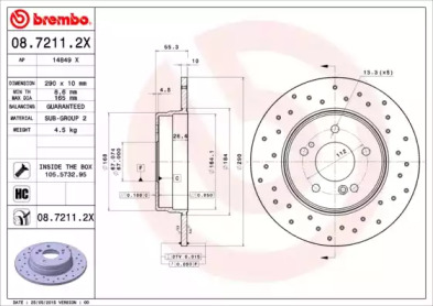 Тормозной диск (BREMBO: 08.7211.2X)